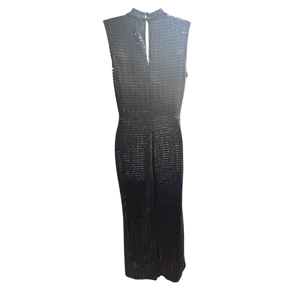 En Focus Studio Black Sequin Maxi Dress 10 Choker Cutout Formal Evening Gown New - Picture 6 of 10